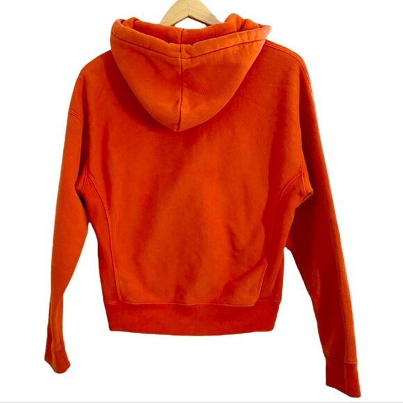 Champion Orange Vintage Women’s Reverse Weave Hooded Pullover Sweatshirt, S - Picture 2 of 12